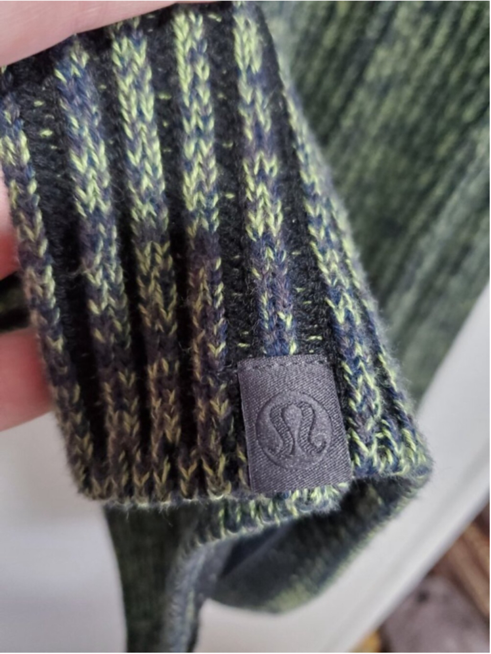 LULULEMON Cotton-Cashmere Blend Sweater Wrap Cardigan Green Sz 6 Ribbed Knit - Picture 8 of 10